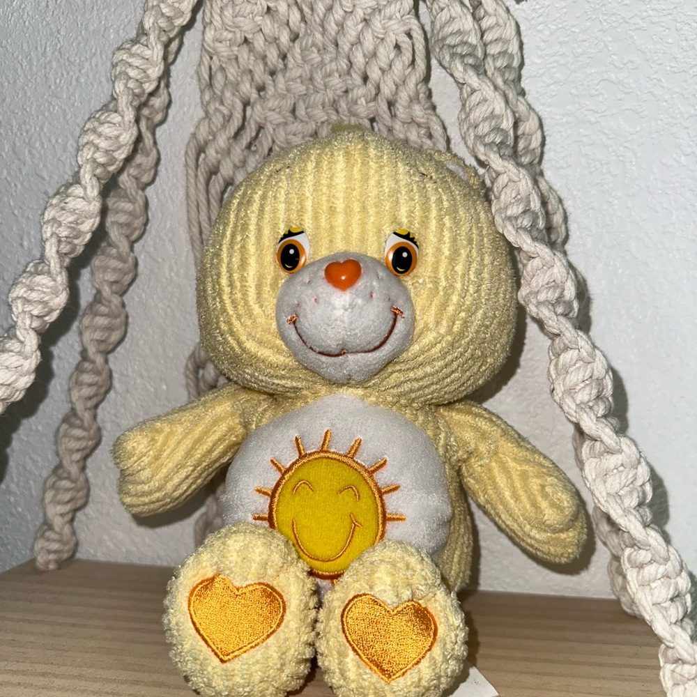 Care Bears Funshine Bear Yellow Plush Stuffed Toy 2004 Licensed